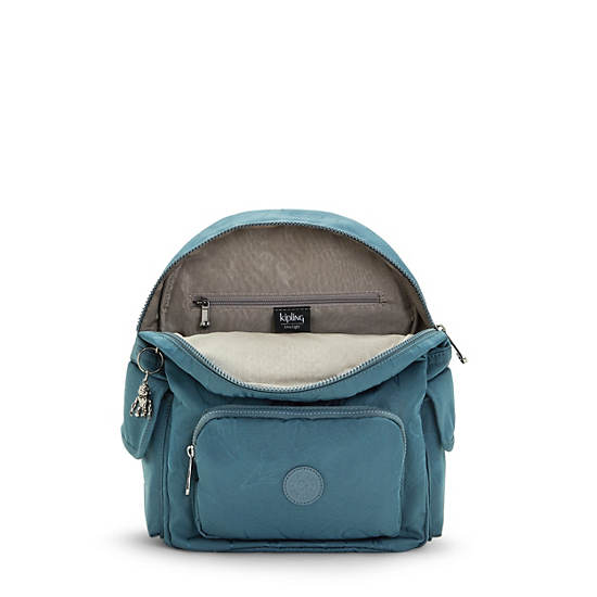 Kipling City Pack Small Classic Printed Rygsække Mørkeblå Grå | DK 1505QM